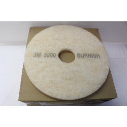 3M 3200 TopLine Speed 16" White / Amber Burnishing Floor Pad - 5/Case