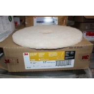 3M 3200 TopLine Speed 17" White / Amber Burnishing Floor Pad - 5/Case