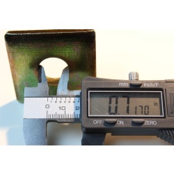 2" Square Flat Washer Yellow Zinc Plated Steel 0.7" ID, 1/4" Thick 5/8" Bolt