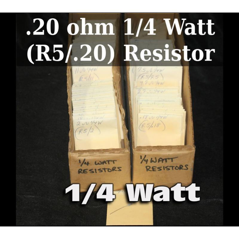 .20 ohm 1/4 Watt (R5/.20) Resistor  - 63833