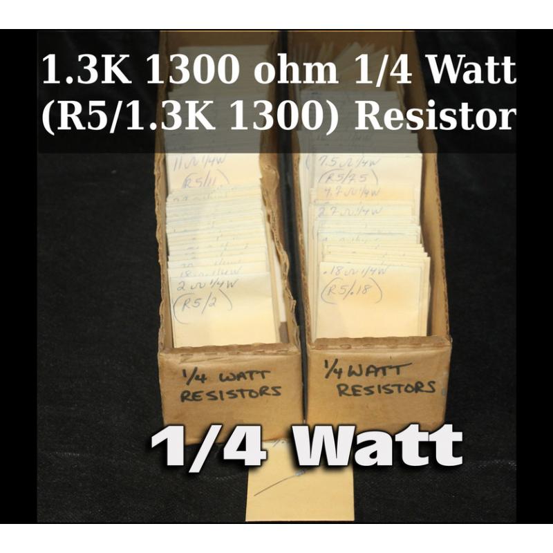 1.3K 1300 ohm 1/4 Watt (R5/1.3K 1300) Resistor  - 63881