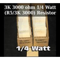 3K 3000 ohm 1/4 Watt (R5/3K 3000) Resistor  - 63888