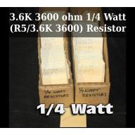 3.6K 3600 ohm 1/4 Watt (R5/3.6K 3600) Resistor  - 63890