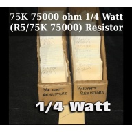 75K 75000 ohm 1/4 Watt (R5/75K 75000) Resistor  - 64012
