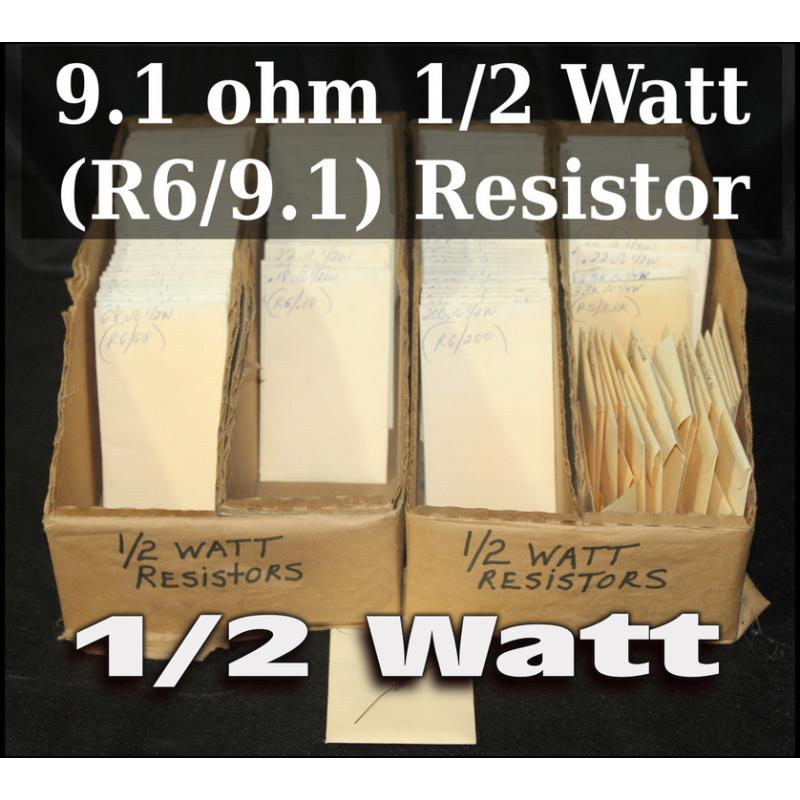 9.1 ohm 1/2 Watt (R6/9.1) Resistor  - 64027