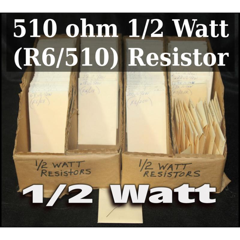 510 ohm 1/2 Watt (R6/510) Resistor  - 64058