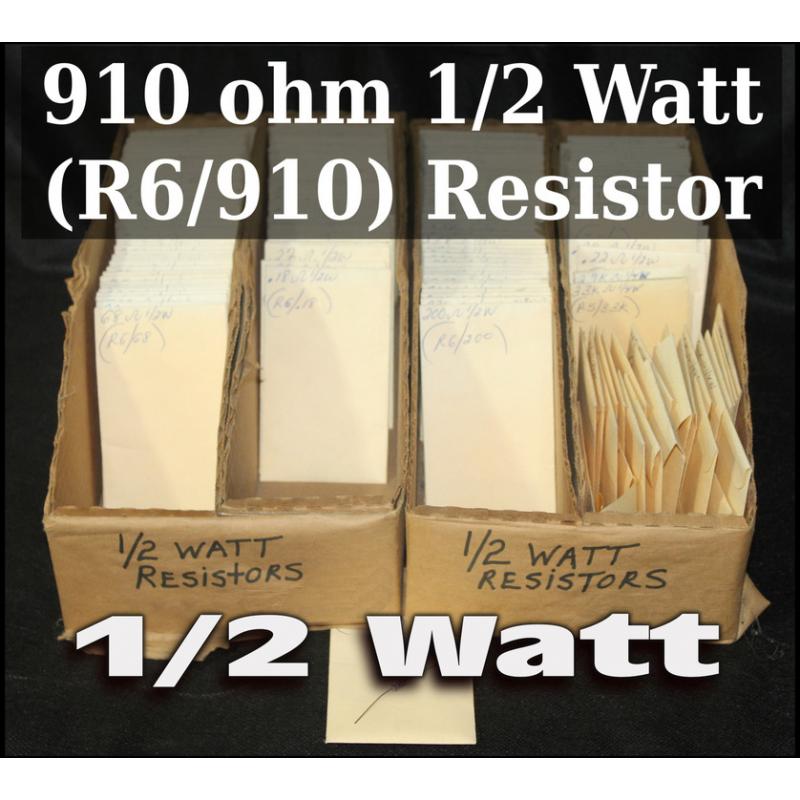 910 ohm 1/2 Watt (R6/910) Resistor  - 64063