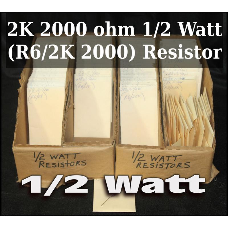 2K 2000 ohm 1/2 Watt (R6/2K 2000) Resistor  - 64070