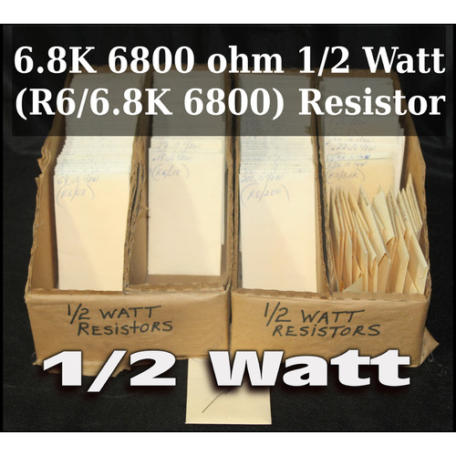 6.8K 6800 ohm 1/2 Watt (R6/6.8K 6800) Resistor  - 64083