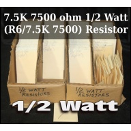 7.5K 7500 ohm 1/2 Watt (R6/7.5K 7500) Resistor  - 64084