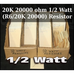 20K 20000 ohm 1/2 Watt (R6/20K 20000) Resistor  - 64093