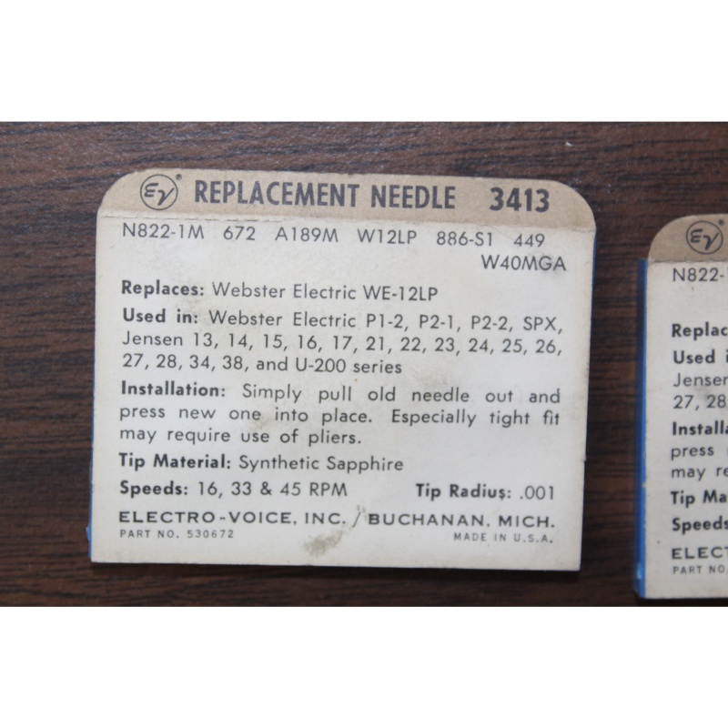 Electro-Voice Replacement Phonograph Needle Stylus 3413