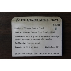 Electro-Voice Replacement Phonograph Needle Stylus 3418
