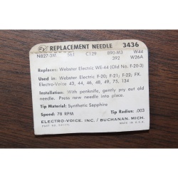 Electro-Voice Replacement Phonograph Needle Stylus 3436