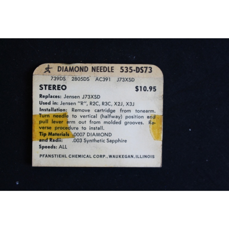Pfanstiehl Diamond Replacement Phonograph Needle Stylus 535-DS73
