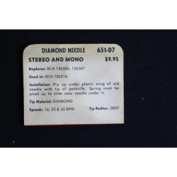 Superb Diamond Replacement Phonograph Needle Stylus 651-D7
