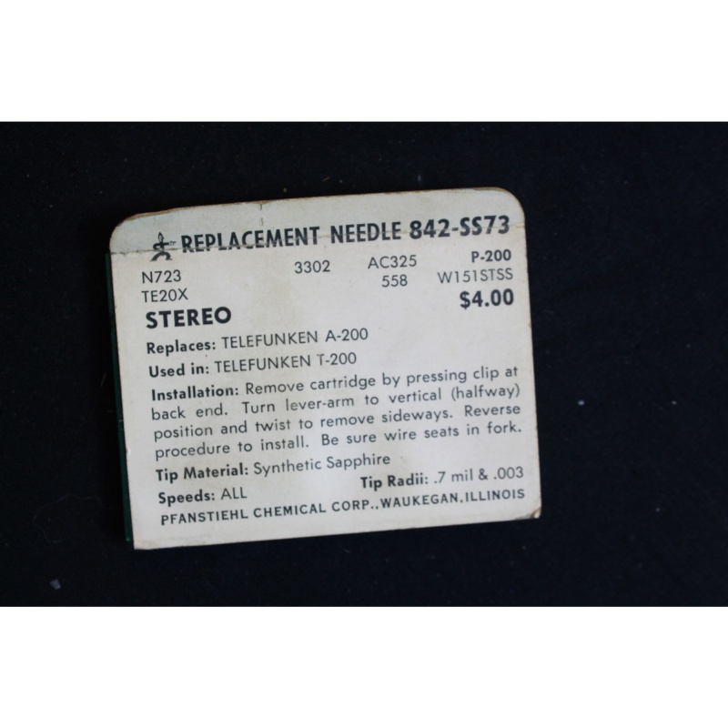 Pfanstiehl Replacement Phonograph Needle Stylus 842-SS73