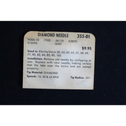 Superb Diamond Replacement Phonograph Needle Stylus 355-D1 - 64159
