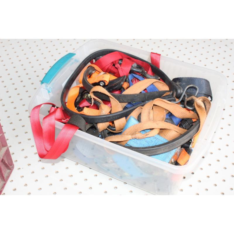 Lot of Used Ratchet Straps, Bungee Cords, Rubber Tie-Downs,