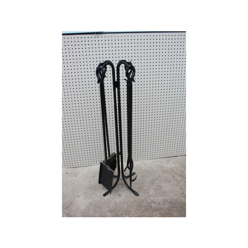 Hand-Forged Iron Antique Fireplace Tools Set