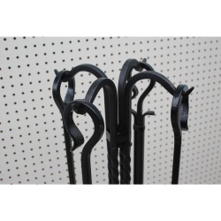 Hand-Forged Iron Antique Fireplace Tools Set