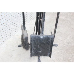 Hand-Forged Iron Antique Fireplace Tools Set