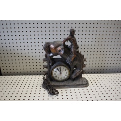 Vintage Antique Sessions Rodeo Bucking Bronco Cowboy Western Bronze 14x12 Clock