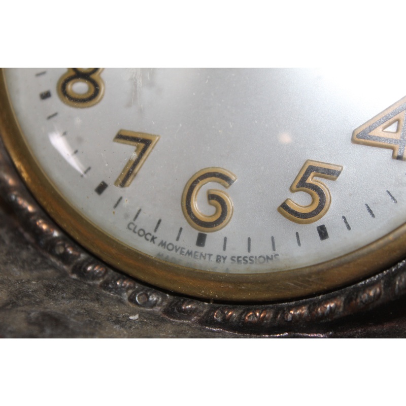 Vintage Antique Sessions Rodeo Bucking Bronco Cowboy Western Bronze 14x12 Clock