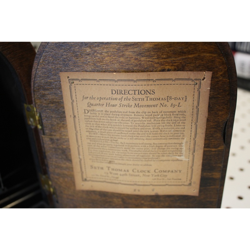 Seth Thomas 8 Day Quarter Hour Strike Movement Clock Vintage 89-L