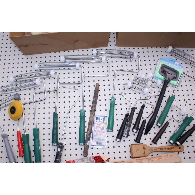 Lot of painting Supplies - Rollers - Scrapers - Putty Knives & More