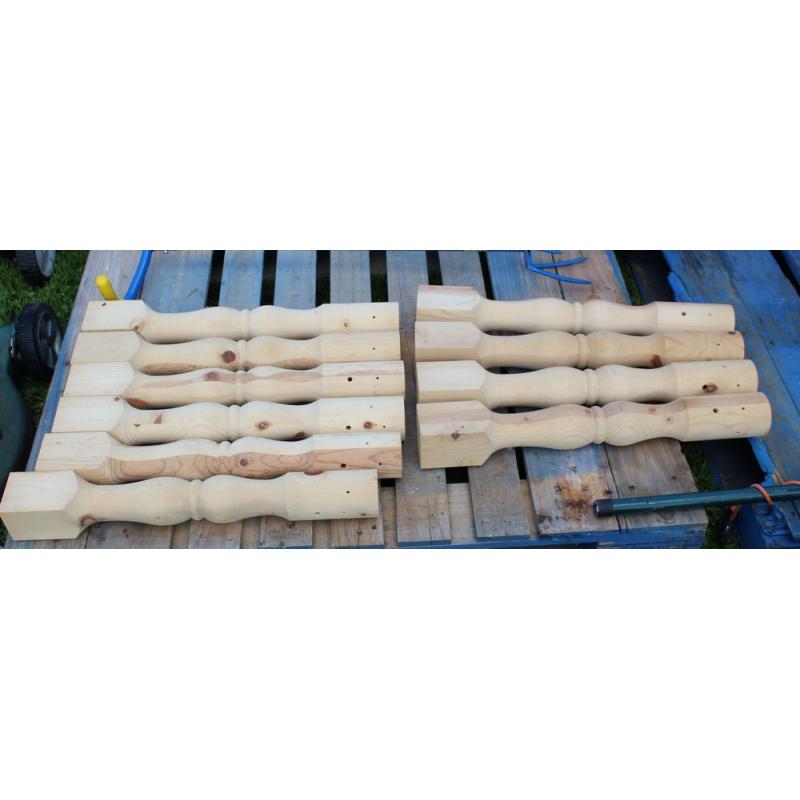 Lot of 10 Large 3.5" x 25" Chunky Wooden Balusters Spindles or Table Legs?