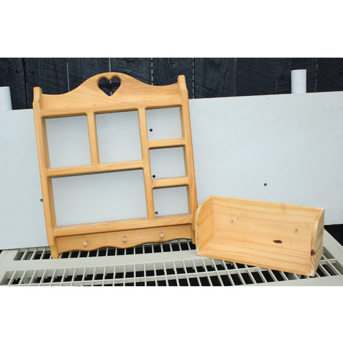 2 Wooden knickknack display rack