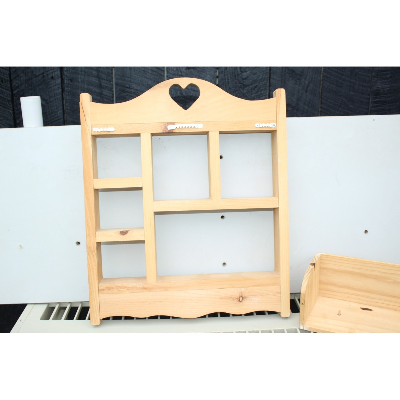 2 Wooden knickknack display rack