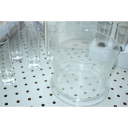 Vintage Pier 1 Imports Shot Glasses And Glass Ice Chiller Bowl, Pier One Barware