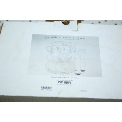 Vintage Pier 1 Imports Shot Glasses And Glass Ice Chiller Bowl, Pier One Barware