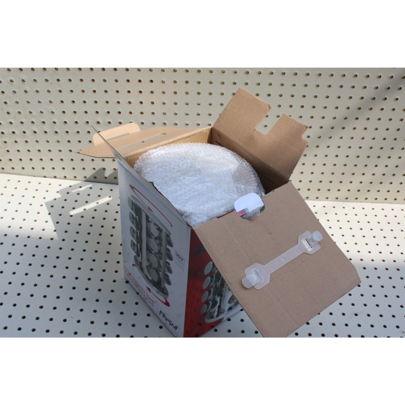 PARINI 17-PC STAINLESS STEEL CAROUSEL SPICE RACK W/ GLASS JARS REVOLVING NEW