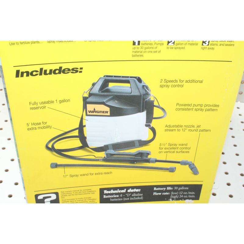 Wagner Lawn & Garden Power Tank Sprayer Model 100 - 1 Gallon Tank