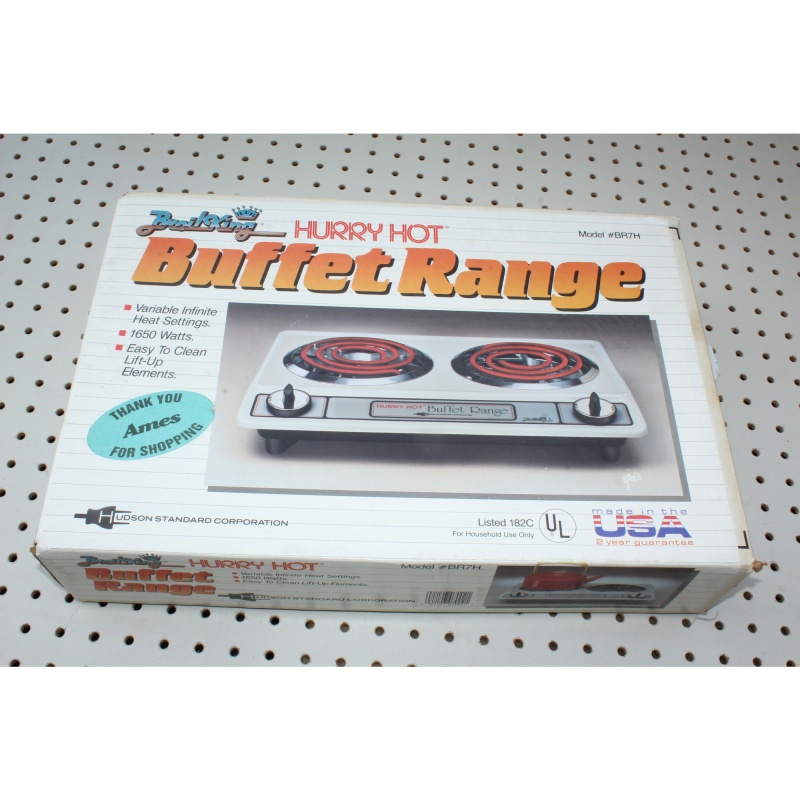Broil King Electric 2 Burner Table Buffet Range Hot Plate BR7H 1650 Watt NIB EX+