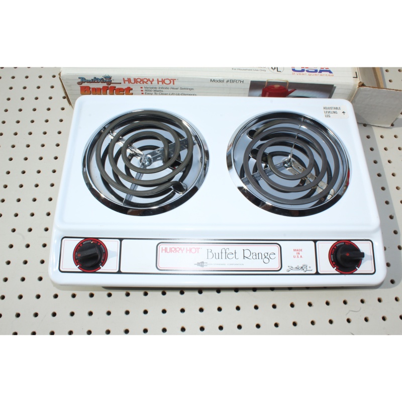 Broil King Electric 2 Burner Table Buffet Range Hot Plate BR7H 1650 Watt NIB EX+