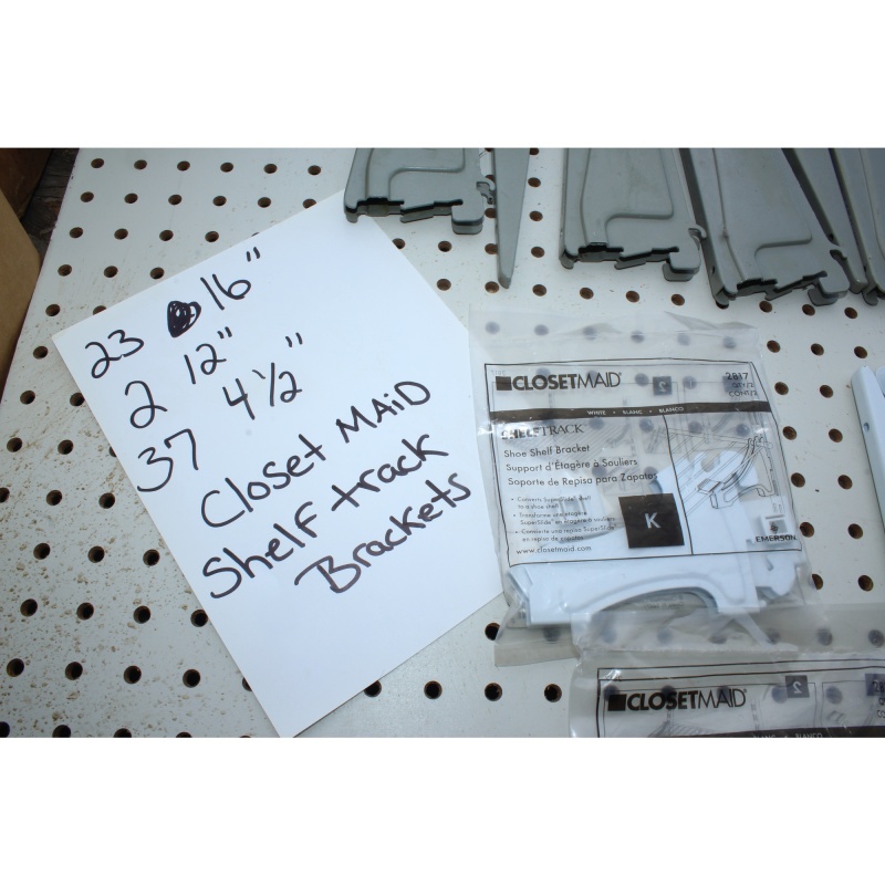 ClosetMaid ShelfTrack Nickel 16", 12", & 4 ½" Shelf Brackets