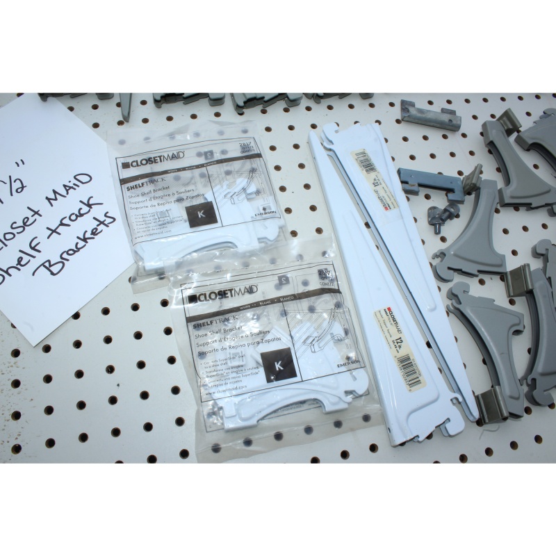 ClosetMaid ShelfTrack Nickel 16", 12", & 4 ½" Shelf Brackets