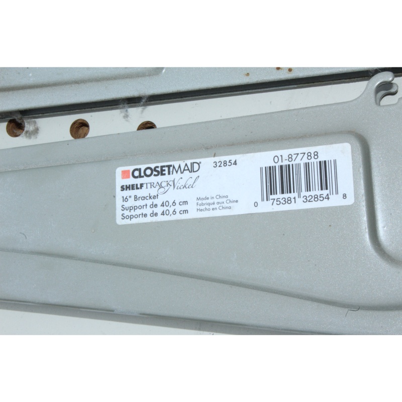 ClosetMaid ShelfTrack Nickel 16", 12", & 4 ½" Shelf Brackets