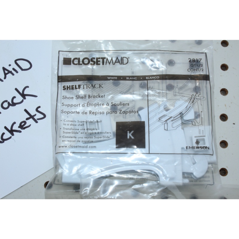 ClosetMaid ShelfTrack Nickel 16", 12", & 4 ½" Shelf Brackets