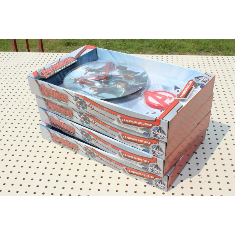 4 Pendulum Clocks Marvel Avengers: Age of Ultron 3-D Wall Clock w/ "A" Pendulum