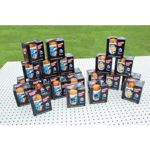 Lot of 23 DC Comics Ceramic Cuddle Cup, Mug, Tiny Plush Bear - Superman - Batman