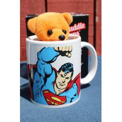Lot of 23 DC Comics Ceramic Cuddle Cup, Mug, Tiny Plush Bear - Superman - Batman
