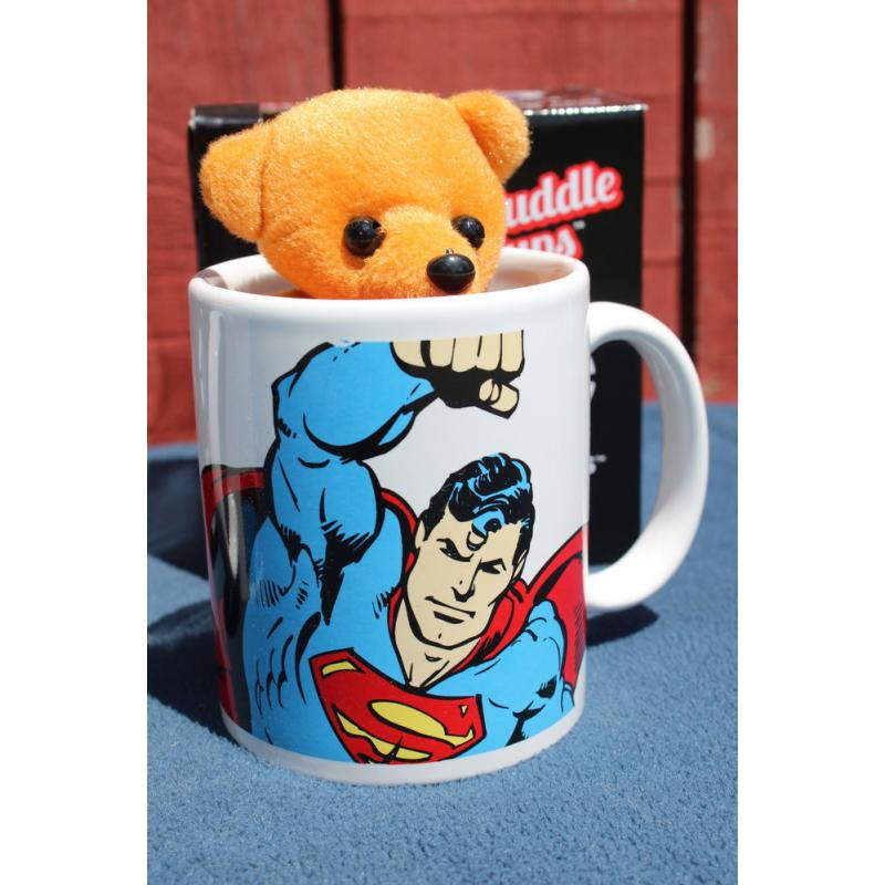 Lot of 23 DC Comics Ceramic Cuddle Cup, Mug, Tiny Plush Bear - Superman - Batman