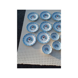 MERRY BRITE CHRISTMAS SNOWMAN PLATES SET OF 8 AND BOWLS SET OF 7