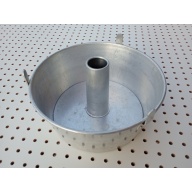 VINTAGE ALUMINUM ANGEL FOOD 10” CAKE PAN - 2-PIECE WITH TUBE AND 3 COOLING LEGS