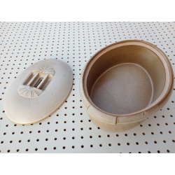 VINTAGE LARGE STONEWARE ROASTER WITH LID